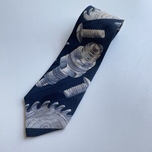 VTG Home Improvement Men's Tie Tim Allen Tim's Giant Spark Plug Bolt Saw‎ Blade